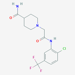 1-[2-[2-Chloro-5-(trifluoromethyl)anilino]-2-oxoethyl]piperidine-4-carboxamide