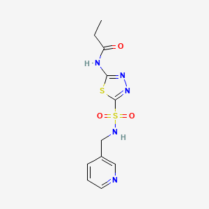 N-(5-{[(3-pyridinylmethyl)amino]sulfonyl}-1,3,4-thiadiazol-2-yl)propanamide