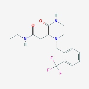 molecular formula C16H20F3N3O2 B5479388 N-ethyl-2-{3-oxo-1-[2-(trifluoromethyl)benzyl]-2-piperazinyl}acetamide 