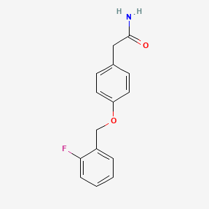 molecular formula C15H14FNO2 B5479413 2-{4-[(2-fluorobenzyl)oxy]phenyl}acetamide 