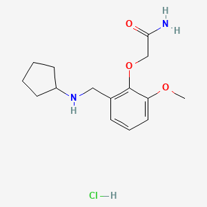 molecular formula C15H23ClN2O3 B5479417 2-{2-[(cyclopentylamino)methyl]-6-methoxyphenoxy}acetamide hydrochloride 