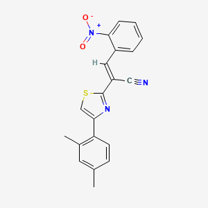 (E)-2-[4-(2,4-dimethylphenyl)-1,3-thiazol-2-yl]-3-(2-nitrophenyl)prop-2-enenitrile