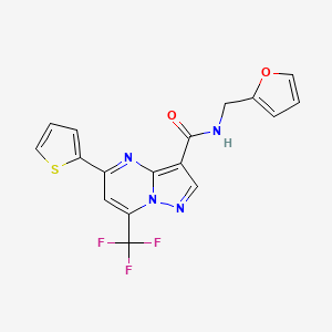 molecular formula C17H11F3N4O2S B5479482 N-(2-furylmethyl)-5-(2-thienyl)-7-(trifluoromethyl)pyrazolo[1,5-a]pyrimidine-3-carboxamide 