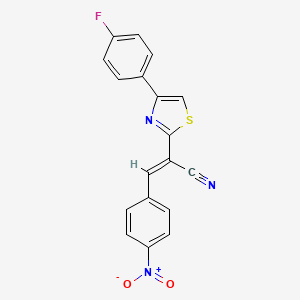 (2E)-2-[4-(4-fluorophenyl)-1,3-thiazol-2-yl]-3-(4-nitrophenyl)prop-2-enenitrile