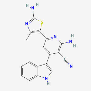 molecular formula C18H14N6S B5479492 2-amino-6-(2-amino-4-methyl-1,3-thiazol-5-yl)-4-(1H-indol-3-yl)nicotinonitrile 