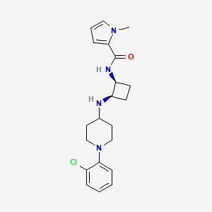 molecular formula C21H27ClN4O B5479495 N-((1S*,2R*)-2-{[1-(2-chlorophenyl)-4-piperidinyl]amino}cyclobutyl)-1-methyl-1H-pyrrole-2-carboxamide 