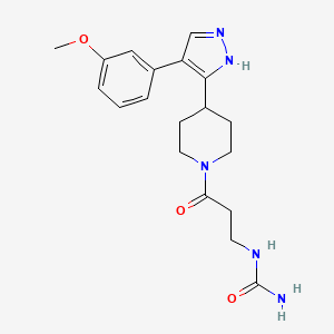 N-(3-{4-[4-(3-methoxyphenyl)-1H-pyrazol-5-yl]piperidin-1-yl}-3-oxopropyl)urea