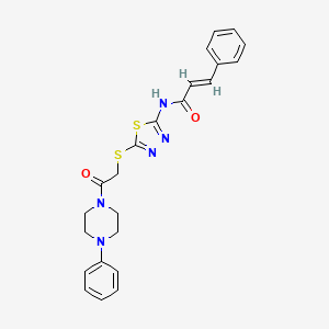 molecular formula C23H23N5O2S2 B5479569 N-(5-{[2-oxo-2-(4-phenyl-1-piperazinyl)ethyl]thio}-1,3,4-thiadiazol-2-yl)-3-phenylacrylamide 