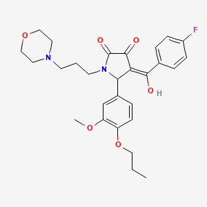 (4E)-4-[(4-fluorophenyl)-hydroxymethylidene]-5-(3-methoxy-4-propoxyphenyl)-1-(3-morpholin-4-ylpropyl)pyrrolidine-2,3-dione