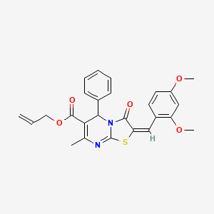 molecular formula C26H24N2O5S B5479605 allyl 2-(2,4-dimethoxybenzylidene)-7-methyl-3-oxo-5-phenyl-2,3-dihydro-5H-[1,3]thiazolo[3,2-a]pyrimidine-6-carboxylate 