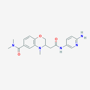 molecular formula C19H23N5O3 B5479608 3-{2-[(6-aminopyridin-3-yl)amino]-2-oxoethyl}-N,N,4-trimethyl-3,4-dihydro-2H-1,4-benzoxazine-6-carboxamide 