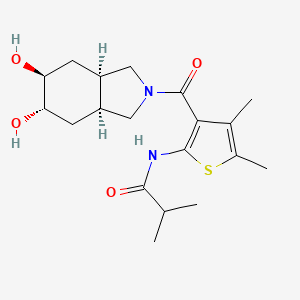 N-(3-{[(3aR*,5S*,6S*,7aS*)-5,6-dihydroxyoctahydro-2H-isoindol-2-yl]carbonyl}-4,5-dimethyl-2-thienyl)-2-methylpropanamide