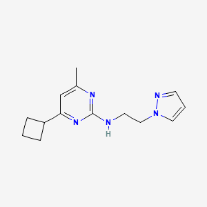 4-cyclobutyl-6-methyl-N-[2-(1H-pyrazol-1-yl)ethyl]pyrimidin-2-amine