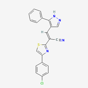 2-[4-(4-chlorophenyl)-1,3-thiazol-2-yl]-3-(3-phenyl-1H-pyrazol-4-yl)acrylonitrile