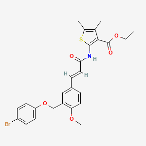 ethyl 2-[(3-{3-[(4-bromophenoxy)methyl]-4-methoxyphenyl}acryloyl)amino]-4,5-dimethyl-3-thiophenecarboxylate