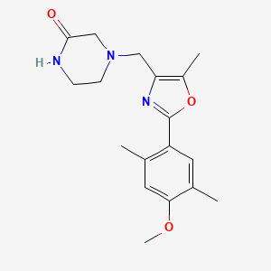 4-{[2-(4-methoxy-2,5-dimethylphenyl)-5-methyl-1,3-oxazol-4-yl]methyl}piperazin-2-one