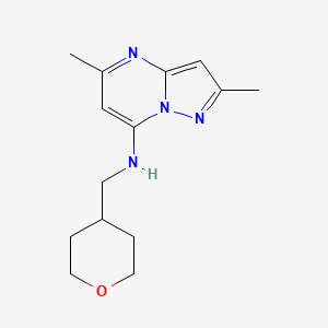 2,5-dimethyl-N-(tetrahydro-2H-pyran-4-ylmethyl)pyrazolo[1,5-a]pyrimidin-7-amine