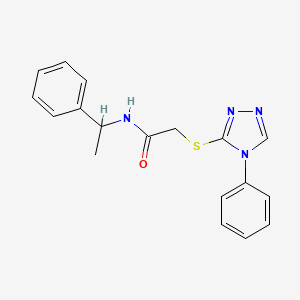 N-(1-phenylethyl)-2-[(4-phenyl-4H-1,2,4-triazol-3-yl)sulfanyl]acetamide