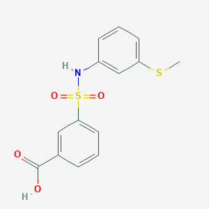 3-[(3-Methylsulfanylphenyl)sulfamoyl]benzoic acid