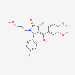 4-(2,3-dihydro-1,4-benzodioxine-6-carbonyl)-5-(4-fluorophenyl)-3-hydroxy-1-(3-methoxypropyl)-2,5-dihydro-1H-pyrrol-2-one