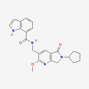 N-[(6-cyclopentyl-2-methoxy-5-oxo-6,7-dihydro-5H-pyrrolo[3,4-b]pyridin-3-yl)methyl]-1H-indole-7-carboxamide