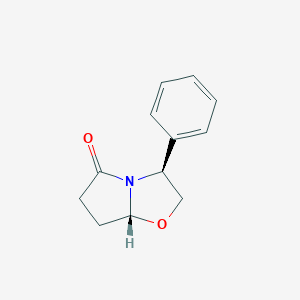 molecular formula C12H13NO2 B054798 (3S,7aR)-3-phenyl-3,6,7,7a-tetrahydro-2H-pyrrolo[2,1-b][1,3]oxazol-5-one CAS No. 122383-34-0
