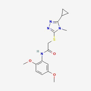 molecular formula C16H20N4O3S B5479840 2-[(5-cyclopropyl-4-methyl-4H-1,2,4-triazol-3-yl)thio]-N-(2,5-dimethoxyphenyl)acetamide 