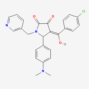 molecular formula C25H22ClN3O3 B5479856 4-(4-chlorobenzoyl)-5-[4-(dimethylamino)phenyl]-3-hydroxy-1-(3-pyridinylmethyl)-1,5-dihydro-2H-pyrrol-2-one 