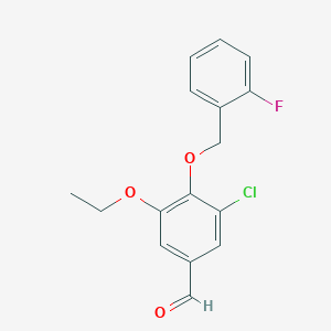 molecular formula C16H14ClFO3 B5479911 3-chloro-5-ethoxy-4-[(2-fluorobenzyl)oxy]benzaldehyde 