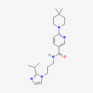 molecular formula C22H33N5O B5479928 6-(4,4-dimethylpiperidin-1-yl)-N-[3-(2-isopropyl-1H-imidazol-1-yl)propyl]nicotinamide 