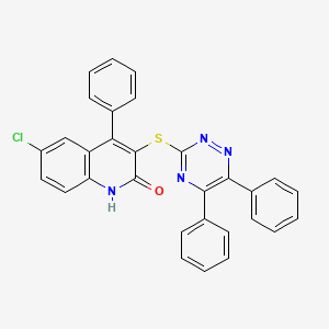 6-chloro-3-[(5,6-diphenyl-1,2,4-triazin-3-yl)sulfanyl]-4-phenylquinolin-2(1H)-one