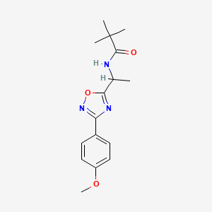 N-{1-[3-(4-methoxyphenyl)-1,2,4-oxadiazol-5-yl]ethyl}-2,2-dimethylpropanamide