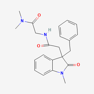 molecular formula C22H25N3O3 B5479969 2-(3-benzyl-1-methyl-2-oxo-2,3-dihydro-1H-indol-3-yl)-N-[2-(dimethylamino)-2-oxoethyl]acetamide 