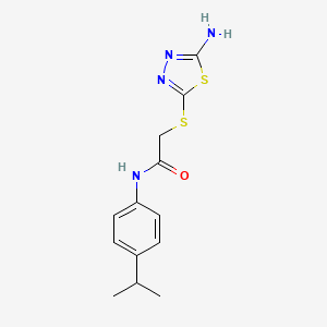 2-[(5-amino-1,3,4-thiadiazol-2-yl)thio]-N-(4-isopropylphenyl)acetamide