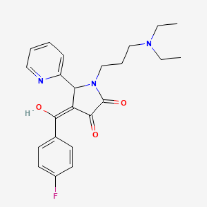 molecular formula C23H26FN3O3 B5479995 1-[3-(diethylamino)propyl]-4-(4-fluorobenzoyl)-3-hydroxy-5-(2-pyridinyl)-1,5-dihydro-2H-pyrrol-2-one 