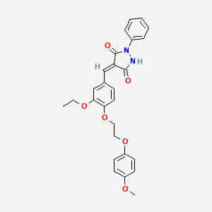 4-{3-ethoxy-4-[2-(4-methoxyphenoxy)ethoxy]benzylidene}-1-phenyl-3,5-pyrazolidinedione