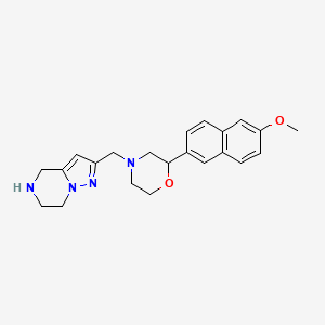 molecular formula C22H26N4O2 B5480039 2-{[2-(6-methoxy-2-naphthyl)-4-morpholinyl]methyl}-4,5,6,7-tetrahydropyrazolo[1,5-a]pyrazine dihydrochloride 