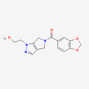 molecular formula C15H15N3O4 B5480054 2-[5-(1,3-benzodioxol-5-ylcarbonyl)-5,6-dihydropyrrolo[3,4-c]pyrazol-1(4H)-yl]ethanol 