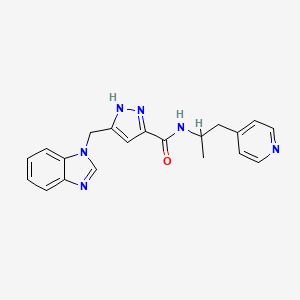 molecular formula C20H20N6O B5480061 5-(1H-benzimidazol-1-ylmethyl)-N-(1-methyl-2-pyridin-4-ylethyl)-1H-pyrazole-3-carboxamide 