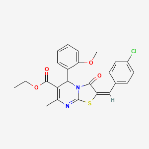 ethyl 2-(4-chlorobenzylidene)-5-(2-methoxyphenyl)-7-methyl-3-oxo-2,3-dihydro-5H-[1,3]thiazolo[3,2-a]pyrimidine-6-carboxylate