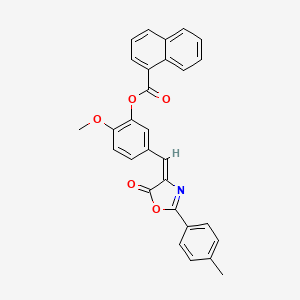 2-methoxy-5-{[2-(4-methylphenyl)-5-oxo-1,3-oxazol-4(5H)-ylidene]methyl}phenyl 1-naphthoate