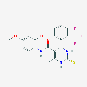 N-(2,4-dimethoxyphenyl)-6-methyl-2-sulfanylidene-4-[2-(trifluoromethyl)phenyl]-3,4-dihydro-1H-pyrimidine-5-carboxamide