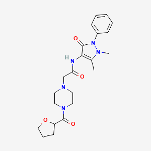 N-(1,5-dimethyl-3-oxo-2-phenyl-2,3-dihydro-1H-pyrazol-4-yl)-2-[4-(tetrahydrofuran-2-ylcarbonyl)piperazin-1-yl]acetamide