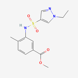 molecular formula C14H17N3O4S B5480164 methyl 3-{[(1-ethyl-1H-pyrazol-4-yl)sulfonyl]amino}-4-methylbenzoate 