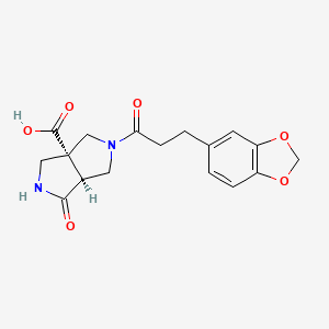 (3aR*,6aS*)-5-[3-(1,3-benzodioxol-5-yl)propanoyl]-1-oxohexahydropyrrolo[3,4-c]pyrrole-3a(1H)-carboxylic acid