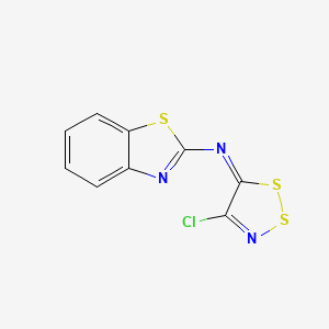 molecular formula C9H4ClN3S3 B5480195 (E)-N-(1,3-benzothiazol-2-yl)-4-chlorodithiazol-5-imine 