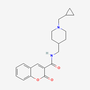 molecular formula C20H24N2O3 B5480205 N-{[1-(cyclopropylmethyl)piperidin-4-yl]methyl}-2-oxo-2H-chromene-3-carboxamide 