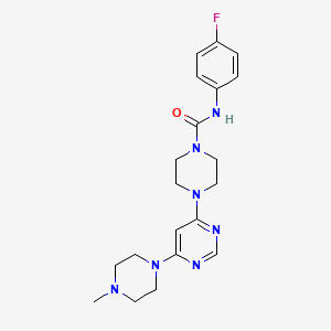 molecular formula C20H26FN7O B5480233 N-(4-fluorophenyl)-4-[6-(4-methyl-1-piperazinyl)-4-pyrimidinyl]-1-piperazinecarboxamide 