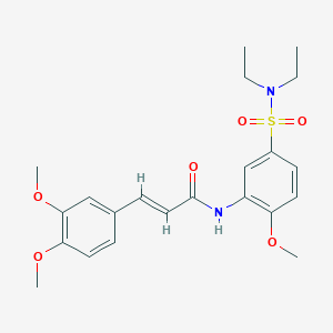 N-{5-[(diethylamino)sulfonyl]-2-methoxyphenyl}-3-(3,4-dimethoxyphenyl)acrylamide