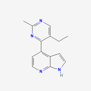 molecular formula C14H14N4 B5480263 4-(5-ethyl-2-methylpyrimidin-4-yl)-1H-pyrrolo[2,3-b]pyridine 